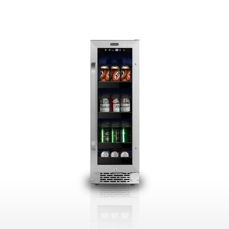 Whynter BBR-638SB 12 in. 76 12 oz. Can Built-In Beverage Fridge Cooler w/ Lock, Temp Controls, Glass Door Stainless Steel Whynter
