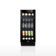 Whynter BBR-801BG 15” Built-In Beverage Refrigerator – 128 Can Black Glass Undercounter Fridge with Digital Control, Lock & LED Lighting Whynter