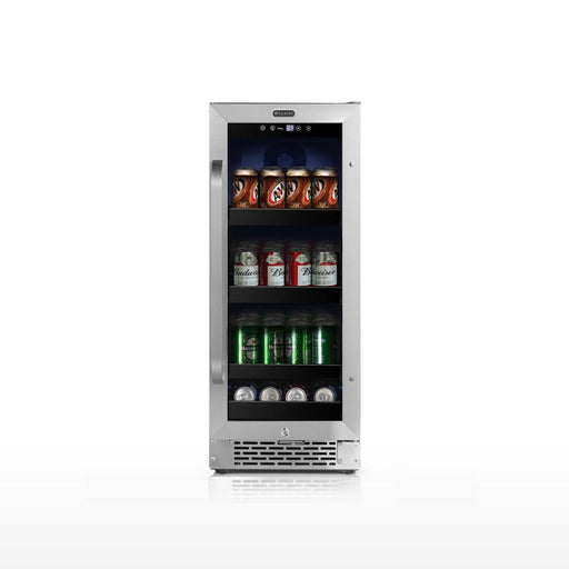 Whynter BBR-838SB 15” Built-In Beverage Refrigerator – 128 Can Stainless Steel Undercounter Fridge with Glass Door, Lock & LED Lighting Whynter