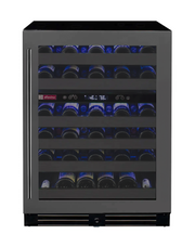 Reserva Series 50 Bottle Dual Zone Undercounter Wine Cooler Refrigerator with Black Stainless Steel Door - Right Hinge Allavino