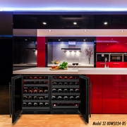 Reserva Series 50 Bottle Dual Zone Undercounter Wine Cooler Refrigerator with Black Stainless Steel Door - Right Hinge Allavino