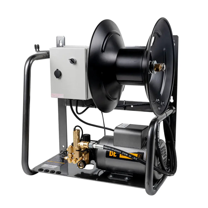 BE Power 1,500 PSI 2.0 GPM Wall Mount Electric Pressure Washer – Baldor Motor, AR Triplex Pump (X-1520FW1ARH)