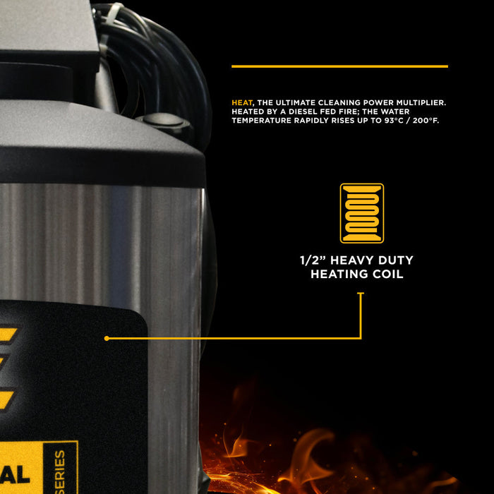 BEPowerEquipment 1,000 PSI 2.0 GPM Hot Water Electric Pressure Washer with Comet Triplex Pump - 1250