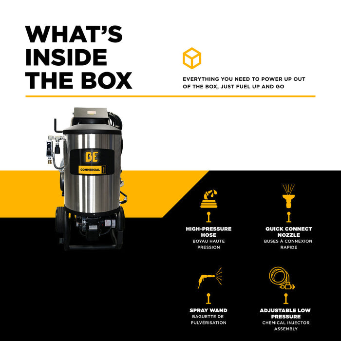 BEPowerEquipment 2,300 PSI 4.0 GPM Hot Water Electric Pressure Washer with Comet Triplex Pump - 42-6