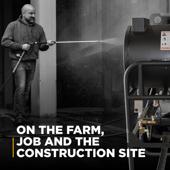 BEPowerEquipment 3,500 PSI 5.2 GPM Hot Water Diesel Pressure Washer Skid with General Triplex Pump - 5640DG