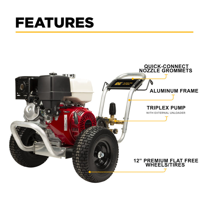 BEPowerEquipment 3,200 PSI 5.2 GPM Cold Water Gas Pressure Washer - B3213HABCS