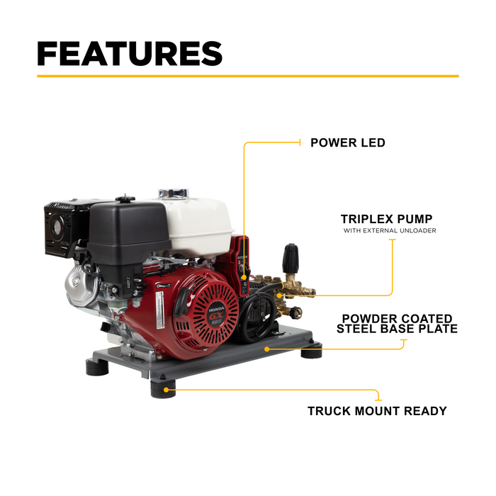 BEPowerEquipment 3,200 PSI 5.2 GPM Cold Water Gas Pressure Washer - B3213HETBCS