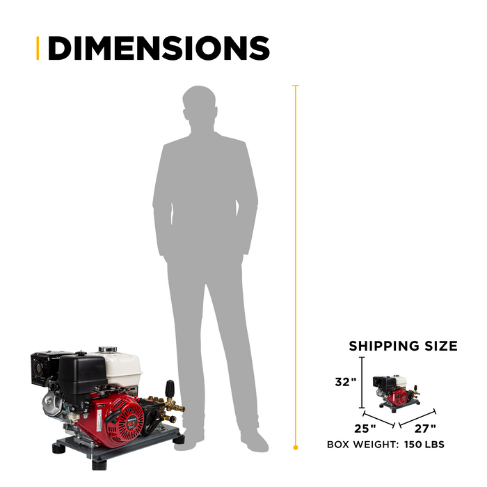 BEPowerEquipment 3,200 PSI 5.2 GPM Truck Mount Cold Water Gas Pressure Washer - B3213HTBCS