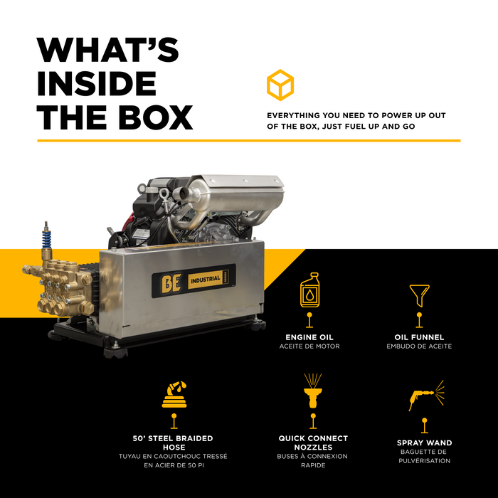 BEPowerEquipment 4,000 PSI 8.2 GPM Cold Water Gas Pressure Washer - B4024HETBGS