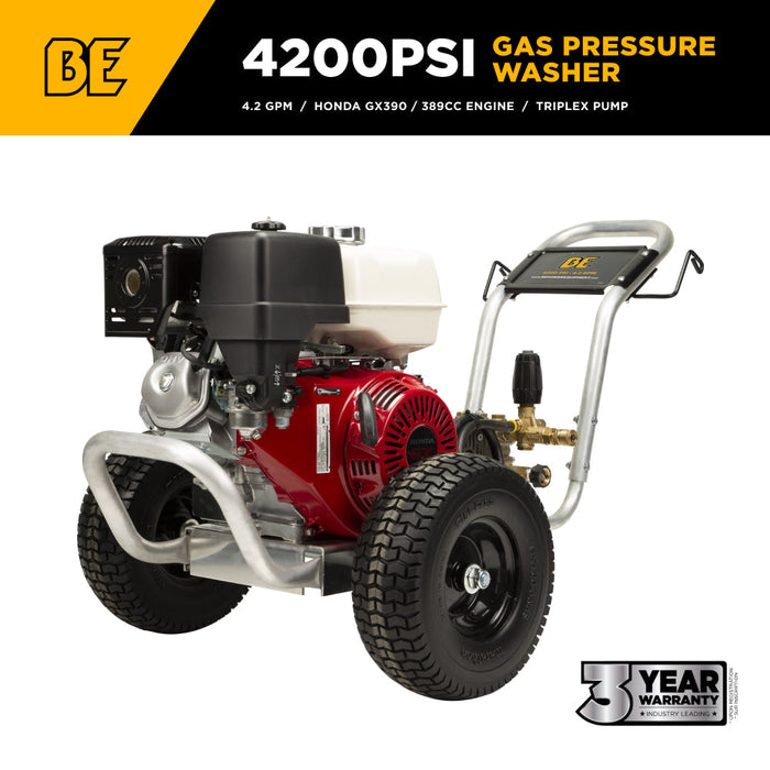 BEPowerEquipment 4,200 PSI 4.2 GPM Cold Water Gas Pressure Washer - B4213HABCS