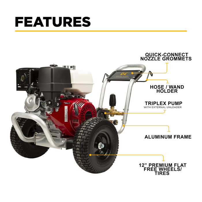 BEPowerEquipment 4,200 PSI 4.2 GPM Cold Water Gas Pressure Washer - B4213HABCS