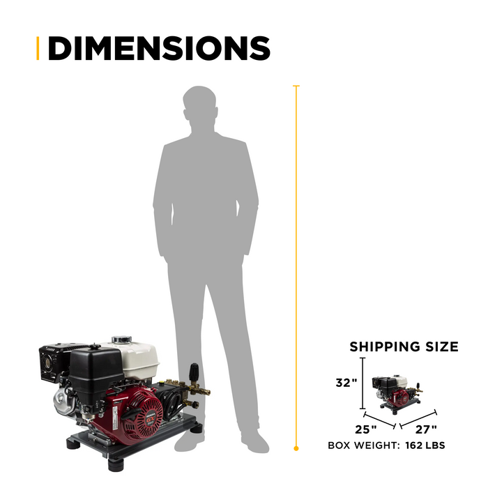 BEPowerEquipment 4,200 PSI 4.2 GPM Truck Mount Cold Water Gas Pressure Washer - B4213HTBGS