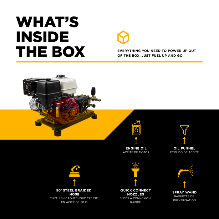 BEPowerEquipment 4,200 PSI 4.2 GPM Truck Mount Cold Water Gas Pressure Washer - B4213HTBGS