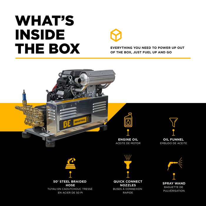 BEPowerEquipment 4,200 PSI 8.5 GPM Cold Water Gas Pressure Washer - B4224HETBAS