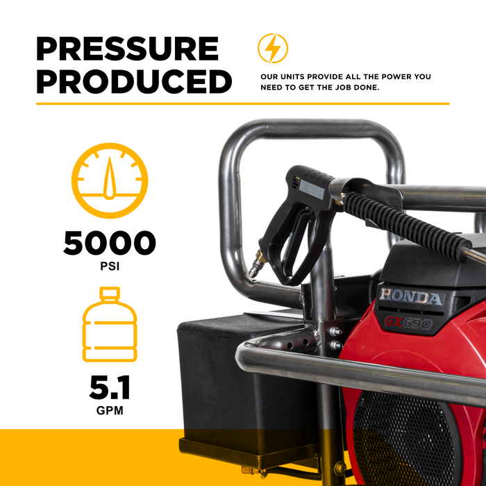 BEPowerEquipment 5,000 PSI 5.0 GPM Cold Water Gas Pressure Washer - PE-5024HWEBCOM