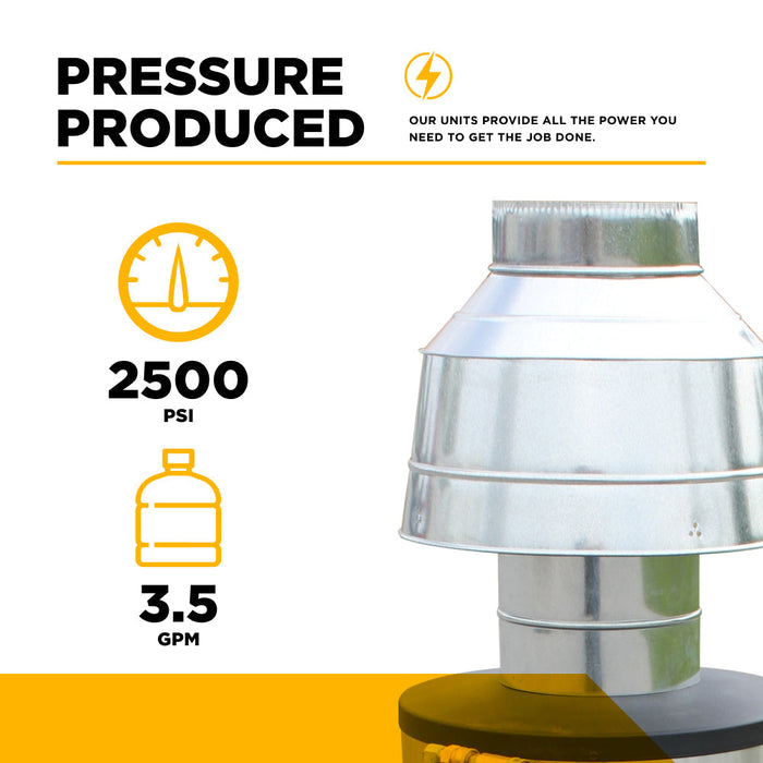 BEPowerEquipment 2,500 PSI 3.5 GPM 5.0 HP Hot Water Pressure Washer with Baldor Motor and AR Triplex Pump - HW255E3CNG