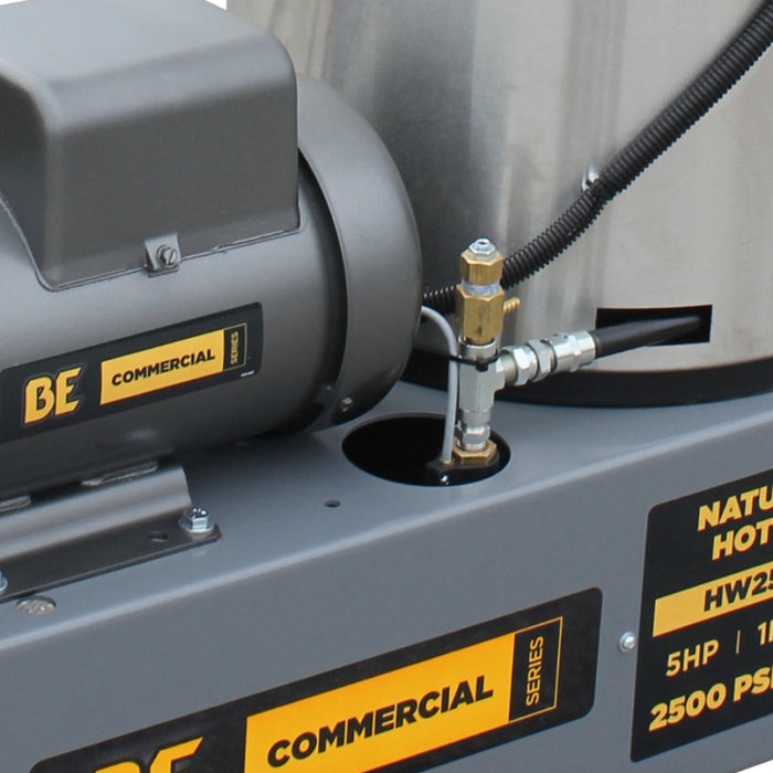 BEPowerEquipment 2,500 PSI 3.5 GPM 5.0 HP Hot Water Pressure Washer with Baldor Motor and AR Triplex Pump - HW255E3CNG