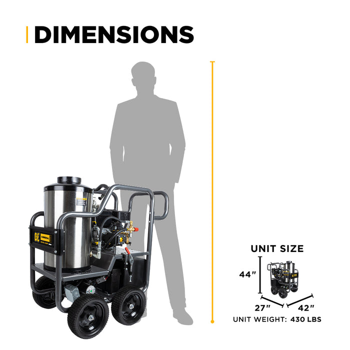 BEPowerEquipment 2,700 PSI - 3.0 GPM Hot Water Pressure Washer with Vanguard 200 Engine and AR Triplex Pump - HW2765VA