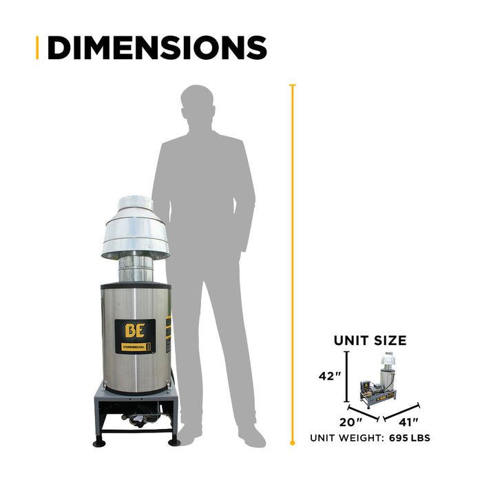 BEPowerEquipment 2,700 PSI 4.6 GPM 7.5 HP Hot Water Pressure Washer with Baldor Motor and AR Triplex Pump - HW2775E1CNG