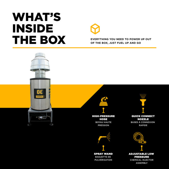 BEPowerEquipment 2,700 PSI 4.6 GPM 7.5 HP Hot Water Pressure Washer with Baldor Motor and AR Triplex Pump - HW2775E1CNG