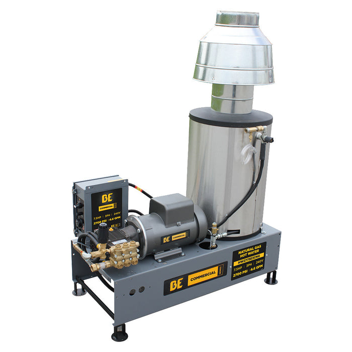 BEPowerEquipment 2,700 PSI 4.6 GPM 7.5 HP Hot Water Pressure Washer with Baldor Motor and AR Triplex Pump - HW2775E1CNG