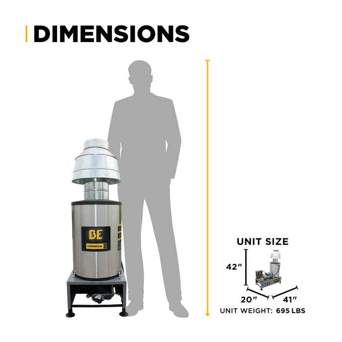 BEPowerEquipment 2,700 PSI 4.6 GPM 7.5 HP Hot Water Pressure Washer with Baldor Motor and AR Triplex Pump - HW2775E3CNG