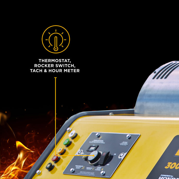 BEPowerEquipment 3,000 PSI 8.0GPM Hot Water Pressure Washer with Honda GX690 Engine and General Triplex Pump - HW3024HG12V