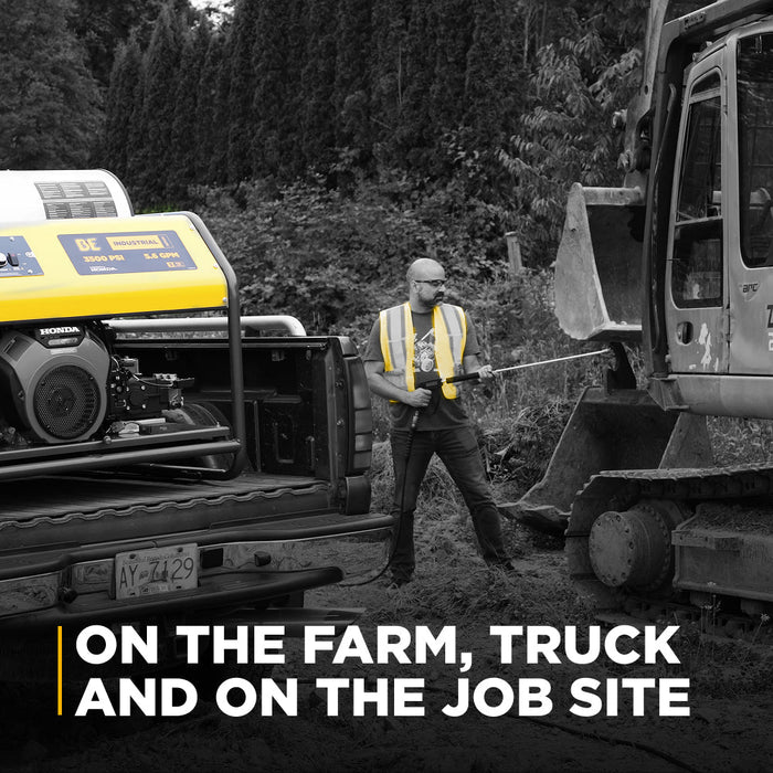 BEPowerEquipment 3,500 PSI 5.6GPM Hot Water Pressure Washer Honda GX690 Engine and General Triplex Pump - HW3524HG12V