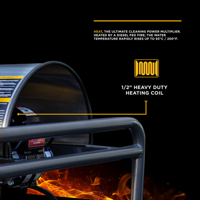 BEPowerEquipment 3,500 PSI 5.6GPM Hot Water Pressure Washer Honda GX690 Engine and General Triplex Pump - HW3524HG12V