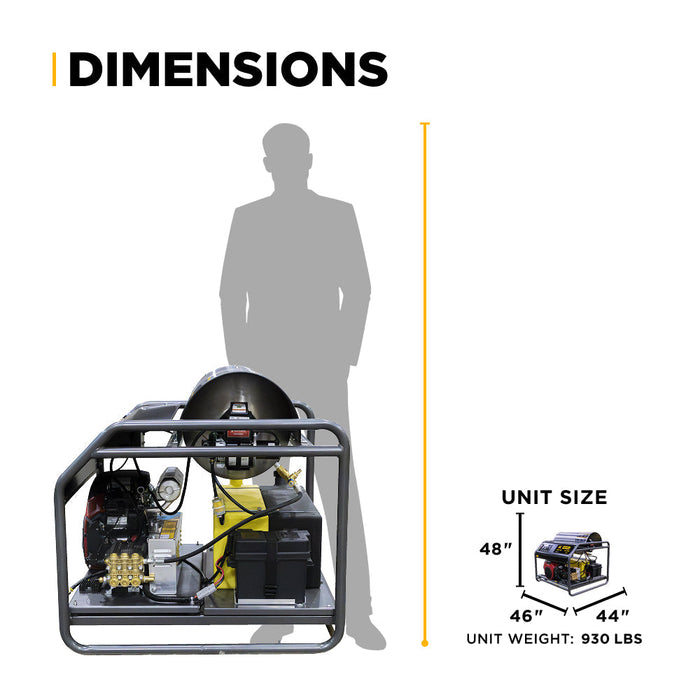 BEPowerEquipment 3,500 PSI - 8.5 GPM Hot Water Pressure Washer Honda GX690 Engine and AR Triplex Pump - HW3524HA12V