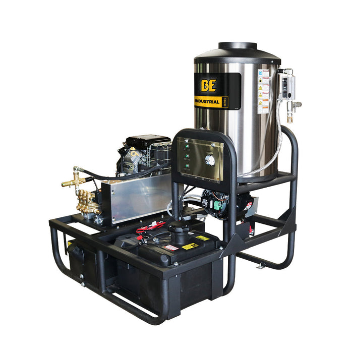 BEPowerEquipment 3,500 PSI 5.2 GPM Hot Water Skid Pressure Washer with Comet Triplex Pump - Z5535CPBDV