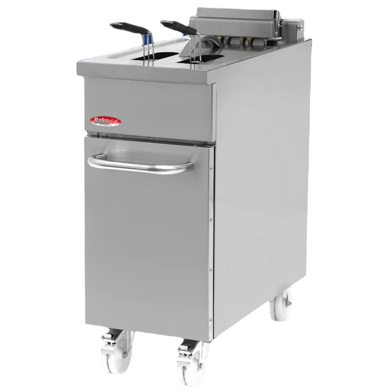 BakeMax BMPLS7FE010 40lb Electric Floor Fryer – 14kW, 208V