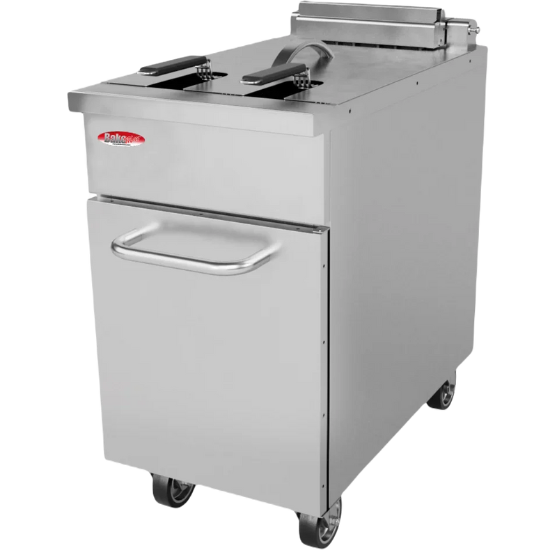 BakeMax BMPLS7FE020 50lb Electric Floor Fryer – 15kW, 208V