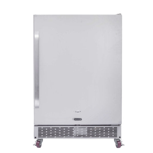 Whynter - 24 - inch Built-in Outdoor 5.3 cu.ft. Beverage Refrigerator Cooler Full Stainless Steel Exterior with Lock and Caster Wheels | BOR-53024-SSW