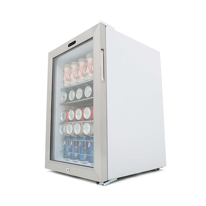 Whynter - Beverage Refrigerator With Lock - Stainless Steel 90 Can Capacity | BR-091WS