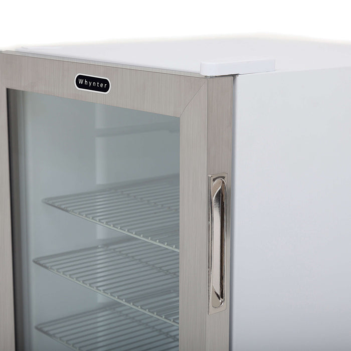 Whynter - Beverage Refrigerator With Lock - Stainless Steel 90 Can Capacity | BR-091WS