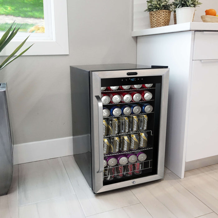 Whynter - Freestanding 121 can Beverage Refrigerator with Digital Control and Internal Fan | BR-1211DS