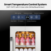 Whynter BSR-080SB 15” Built-In Beverage Refrigerator – 128 Can Stainless Steel Undercounter Fridge with Digital Control, Lock & LED Lighting Whynter