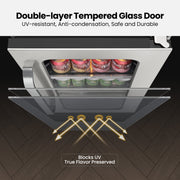 Whynter BSR-080SB 15” Built-In Beverage Refrigerator – 128 Can Stainless Steel Undercounter Fridge with Digital Control, Lock & LED Lighting Whynter