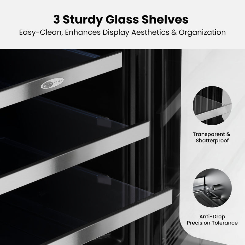 Whynter BSR-080SB 15” Built-In Beverage Refrigerator – 128 Can Stainless Steel Undercounter Fridge with Digital Control, Lock & LED Lighting Whynter