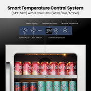 Whynter BSR-140SB 24” Built-In Beverage Refrigerator – 166 Can Stainless Steel Undercounter Fridge with Digital Control, Lock & LED Lighting Whynter