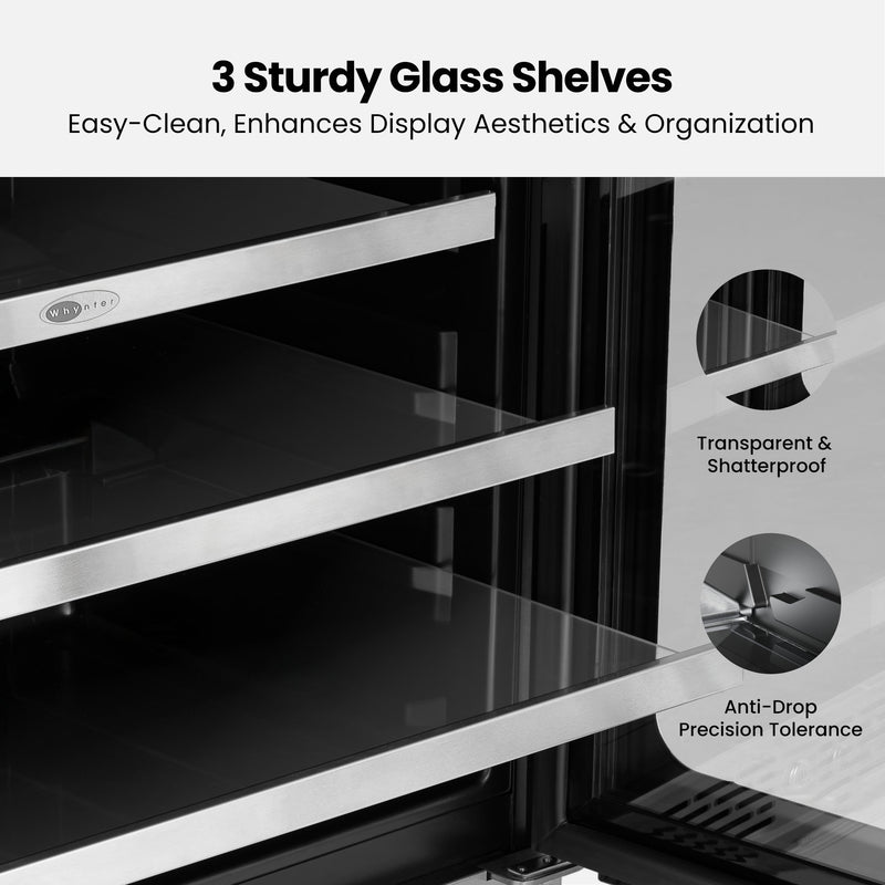Whynter BSR-140SB 24” Built-In Beverage Refrigerator – 166 Can Stainless Steel Undercounter Fridge with Digital Control, Lock & LED Lighting Whynter
