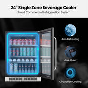 Whynter BSR-140SB 24” Built-In Beverage Refrigerator – 166 Can Stainless Steel Undercounter Fridge with Digital Control, Lock & LED Lighting Whynter
