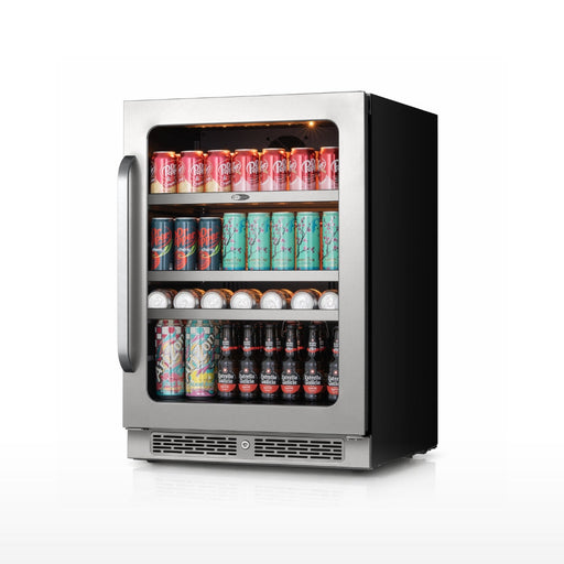 Whynter BSR-140SB 24” Built-In Beverage Refrigerator – 166 Can Stainless Steel Undercounter Fridge with Digital Control, Lock & LED Lighting Whynter