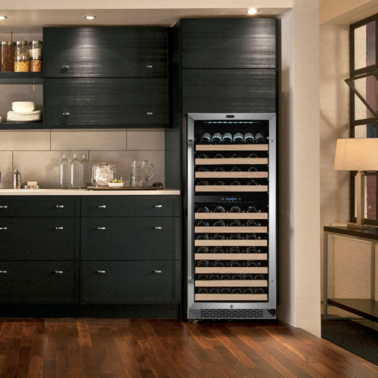 Whynter - 92 Bottle Built-in Stainless Steel Dual Zone Compressor Wine Refrigerator | BWR-0922DZ