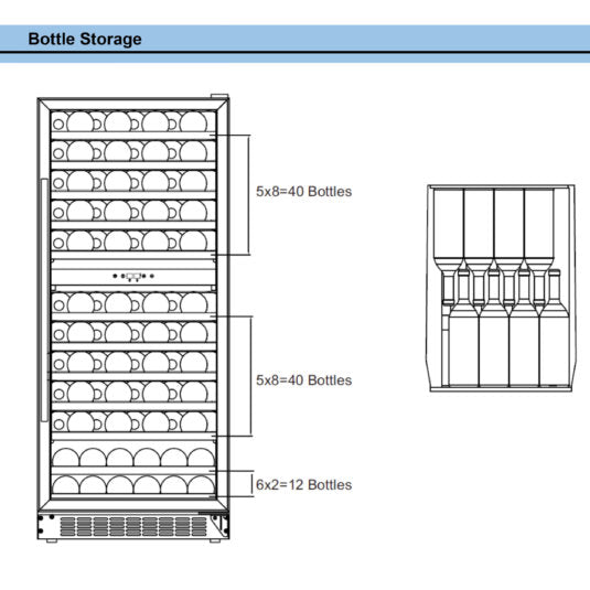 Whynter - 92 Bottle Built-in Stainless Steel Dual Zone Compressor Wine Refrigerator | BWR-0922DZ