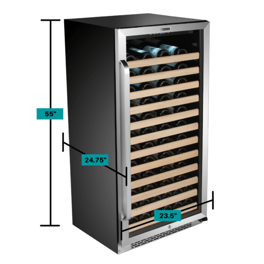 Whynter - 100 Bottle Built-in Stainless Steel Compressor Wine Refrigerator | BWR-1002SD