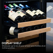 Whynter BWR-1662SD 24 in. Single-Zone 166-Bottle Wine Cooler Fridge with Display Rack Built-In Stainless Steel UV Protection Glass Door Whynter