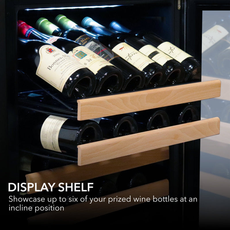 Whynter BWR-1662SD 24 in. Single-Zone 166-Bottle Wine Cooler Fridge with Display Rack Built-In Stainless Steel UV Protection Glass Door Whynter