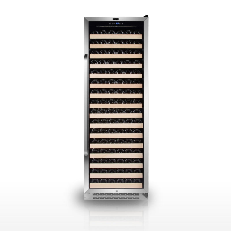 Whynter BWR-1662SD 24 in. Single-Zone 166-Bottle Wine Cooler Fridge with Display Rack Built-In Stainless Steel UV Protection Glass Door Whynter